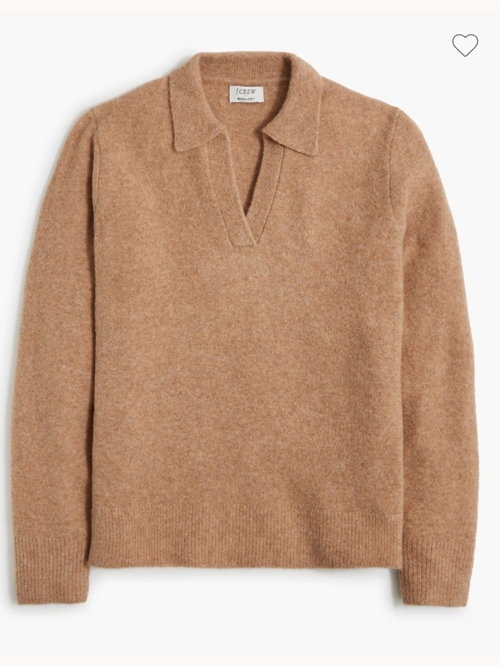 J.Crew Factory Sweater polo extra soft yarn SMALL heather mushroom Academic